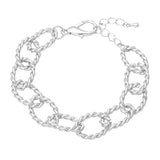 Twisted Metal Oval Link Chain Bracelet