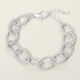 Twisted Metal Oval Link Chain Bracelet