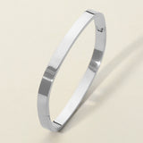 SECRET BOX_Stainless Steel Square Hinged Bangle Bracelet