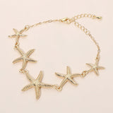 Textured Metal Starfish Link Bracelet