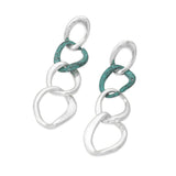 Two Tone Metal Link Chain Drop Earrings