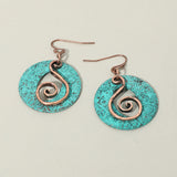 Boho Filigree Swirl Circle Drop Dangle Earrings