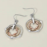 Abstract Layered Circle Drop Earrings