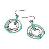 Abstract Layered Circle Drop Earrings