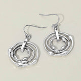 Abstract Layered Circle Drop Earrings