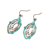 Metal Layered Teardrop Drop Earrings