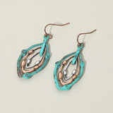 Metal Layered Teardrop Drop Earrings