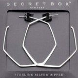 Secret Box _ Sterling Silver Dipped Metal Angled Hoop Earrings
