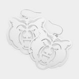 Brass Metal Cutout Bear Dangle Earrings