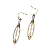 Boho Textured Metal Open Marquise Drop Earrings