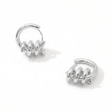 White Gold Dipped Spiral Wrap Huggie Hoop Earrings