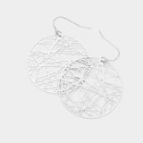 Brass Metal Round Dangle Earrings