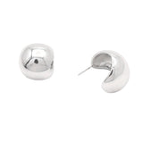 14K Gold Dipped Modern Dome Mini Hoop Stud Earrings