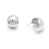 14K Gold Dipped Modern Dome Mini Hoop Stud Earrings