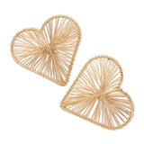 Oversized Metal Wired Heart Earrings