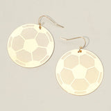 Metal Soccer Plate Dangle Earrings