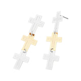 Lightweight Triple Minimal Cross Link Drop Earrings