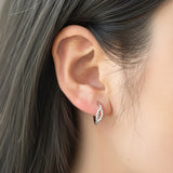 White Gold Dipped Textured Mini Huggie Hoop Earrings
