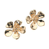 Metal Five Petal Flower Earrings