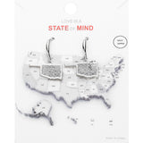 White Gold Dipped Oklahoma State Earrings