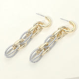14K Gold Plated Layered Chain Link Drop Earrings