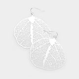 Brass Metal Leaf Earrings