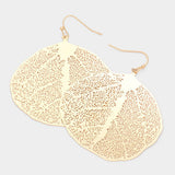 Brass Metal Leaf Earrings