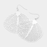 Brass Metal Leaf Earrings