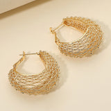 Textured Metal Filigree Hoop Earrings