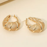 Metal Spiral Mesh Dome Hoop Earrings