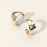 Two Tone Metal Hoop Earrings
