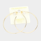 14K Gold Dipped 2.25 Inch Metal Half Hoop Earrings
