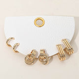 3Pairs - Textured Metal Mini Hoop Earrings