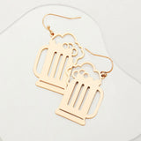 Beer Shaped Metal Earrings