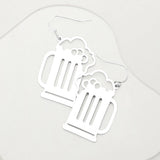 Beer Shaped Metal Earrings