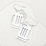 Beer Shaped Metal Earrings