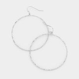 Open Circle Metal Dangle Earrings