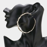 Textured Irregular Metal Hoop Earrings