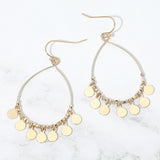 Boho Metal Coin Charm Beaded Teardrop Earrings
