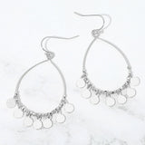 Boho Metal Coin Charm Beaded Teardrop Earrings