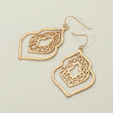 Metal Filigree Ornate Dangle Earrings