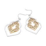 Metal Filigree Ornate Dangle Earrings