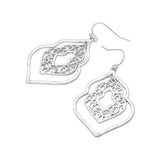 Metal Filigree Ornate Dangle Earrings