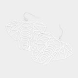 Brass Metal Cutout Elephant Dangle Earrings