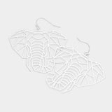Brass Metal Cutout Elephant Dangle Earrings