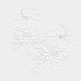 Brass Metal Cutout Scorpion Dangle Earrings