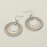 Metal Bubble Layered Hoop Dangle Earrings