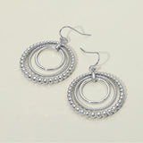 Metal Bubble Layered Hoop Dangle Earrings