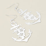 Brass Metal Cutout Anchor Dangle Earrings