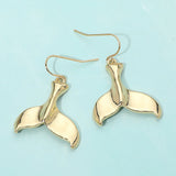 Metal Whale Tale Drop Dangle Earrings